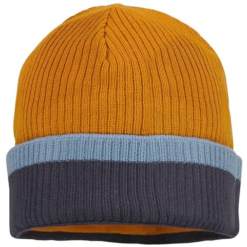 maximo BW Rippstrickmütze mit BW Fleece Futter & breitem Umschlag in Curry/Blau Tönen 387100 (DE/NL/SE/PL, Numerisch, 51, Ockergelb/Jeans)