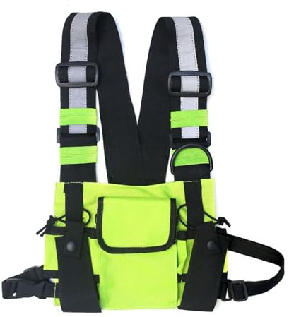 Maizoon Brusttasche Zwei-Wege-Funkgerät Walkie Talkie mit Verstellbarer Schultergurt Weste Geeignet für Outdoor-Sport, Radfahren und Wandern Grün
