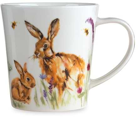 Lesser & Pavey Feather & Fur Hares Mug | Ceramic Coffee Mugs for Home or Work | Premium Design Mugs for All Occasions | Lovely Mugs for Tea, Coffee & Hot Drinks - Jennifer Rose Gallery