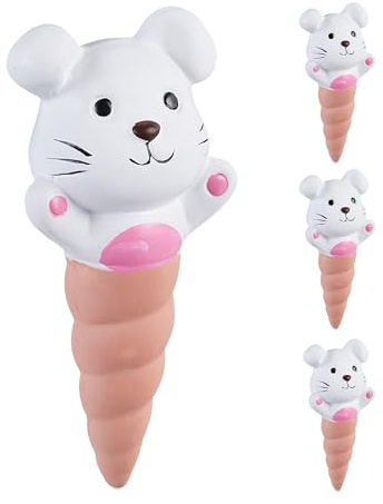 Relaxdays Tonkegel Bewässerung, 4er Set, je 100 ml, Gießhilfe für Zimmerpflanzen, Hasen-Motiv, Bewässerungsstecker, bunt | Gießhilfe für Zimmerpflanzen, Hasen-Motiv, Bewässerungsstecker
