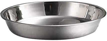 CIYODO Stainless Steel Flat Bottom Disc Round Plate for Cake Baking Dish Plate Fruit Serving Trays