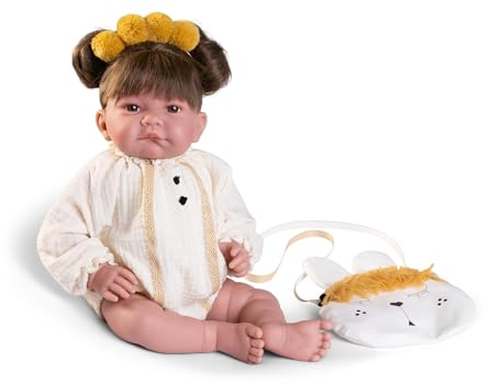 Antonio Juan Puppen für Neugeborene Nica Pferdeschwänze | Puppe mit Strampler und Zubehör | Kollektion 2024 | Freundin zum Spazierengehen | 42 cm - Ref. 33366
