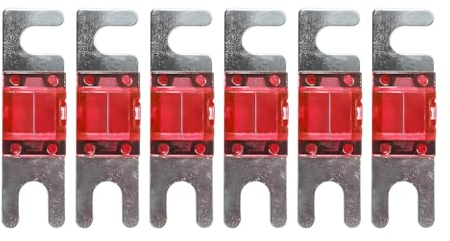 CGEAMDY 6-Piece Mini Automotive Fuses, ANL Type, Zinc Alloy, 15A-60A, Red