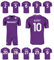 Kappa Completo Bambino Maglia Gara HOME FIORENTINA 2024/25 Personalizzabile con NOMI e NUMERI Kean Albert Beltràn (Viola, 6 anni)