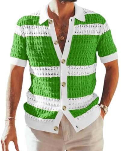 Base Shirt Herren Klassisch Trend All-Match Kurzarm Herren Fitness Sportshirt Herren Casual Mode T-Shirt Herren Tankshirt Herren F-Green M