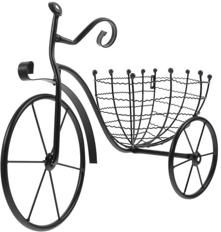Toddmomy Bike Shaped Flower Basket Holder Wall Hanging Basket Iron Art Flowerpot Rack for Home Decor