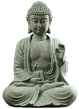 BEAHING Buddha Statue Mini Buddha Buddah Ornament Sandstein Mediation Buddha meditieren Accessoires für Zen Garden Style 2 Buddha Statue
