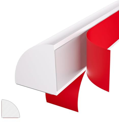 Rivestimento flessibile autoadesivo,Modanatura d'angolo,Battiscopa,Modanatura rotonda flessibile del quarto,Modanature per pareti,per il bordo della parete,il soffitto,il controsoffitto.(Bianco)