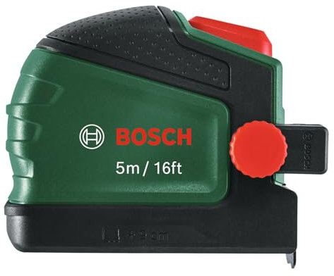 Bosch Mètre ruban 5 m, clip pr crayon (Auto Lock ; revêtu de nylon ; 22 mm de large ; dépl. 2 m ; échelle métr./imp; haute précision ; clip ceinture métal; Softgrip)