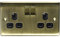 AMK® BG 2 Gang Socket Antique Elegant Brass Look Metal Double Power Socket With Anti Moisture Protective Gasket