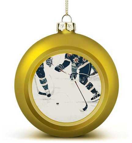 Weihnachtskugel-Ornamente, Eishockey-Muster, dekorativer Anhänger, Weihnachtsbaumkugeln