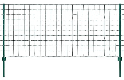 Somanki Euro Valla, Malla Gallinero, Cerramientos Jardin, Vallas De Obra, Malla Conejera, de Acero Verde 20x1,2 m