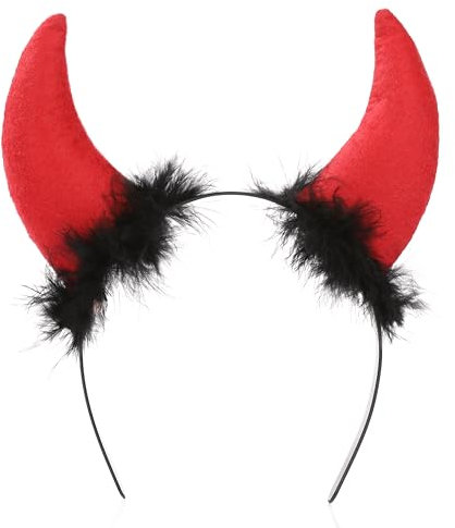 KarneLux Haarreif Teufelshörner - Teufel Kostüm Haarschmuck Accessoire für Fasching, Karneval oder Halloween - Kopfschmuck für Damen