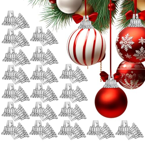 Garneck 200 Stück Weihnachtskugel Kappen - Ersatz Aufhänger Für Große Weihnachtskugeln - Silberfarben Ideal Für DIY Weihnachtsbaum Dekoration Und Bastelprojekte Aus Porzellan Keramik Oder