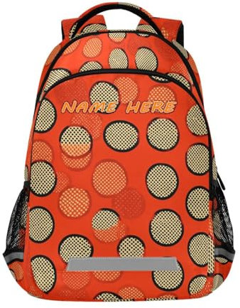 miaozhen Kinderrucksack-Set mit buntem Namen, gepunktet, mit großem personalisiertem Namensschild, Büchertaschen für die 2. Klasse, Jungen, Mädchen, Bultos Ecolar Para, Ni, reflektierende Streifen,