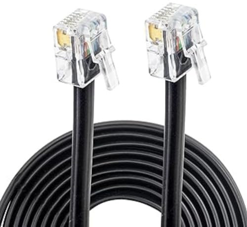 High Speed RJ11 to RJ11 ADSL Cable, Ethernet Extension Lead for Wifi Router, Internet Lead, Modem Cable for Broadband Port, 4 Pin Long Wire, Internet Landline for Router, Modem, Phone Socket (5Meter)