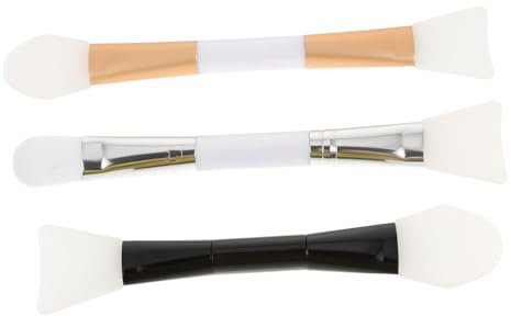 Vaguelly 3pièces Lot De Pinceaux Masque Visage Silicone Double-embout Souple Pour Application Diy Et Soins Peau Accessoires Maquillage Et Outils De Mélange Portables