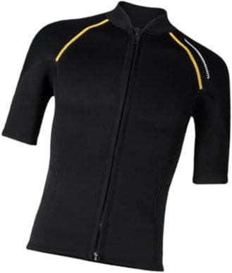 Perfeclan Men Wetsuit Top, Swimming Suit, Short Sleeve Front Zip Jacket, 1.5mm Neoprene Wetsuit Swimsuit for Swimming Kayaking, S