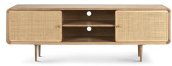 ksjdieunf Armoire 180cm Noyau Divertissement Bois Massif, Meuble Rangement Rotan Rustique Moderne pour Maison & Hôtels Meuble TV Moderne(1.8m)