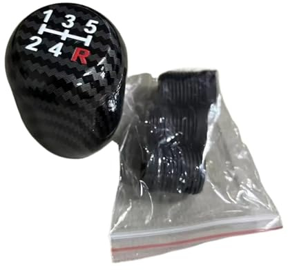 Himwqfuh Schalthebel Auto Universal Racing 5/6 Geschwindigkeit Aluminium Auto Schaltknauf Schwarz Carbon Manuelle Übertragung Schalthebel Automatische(Carbon color 5speed)