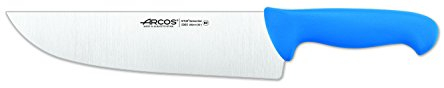 Arcos Fleischermesser Breite Klinge Edelstahl NITRUM 25 cm - Ideal für Fleisch, Polypropylen Griff Blau, Serie 2900