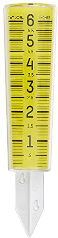 Taylor 2702N ClearVu Regen-/Sprinkler-Messgerät, 15,2 cm Kapazität, transparent