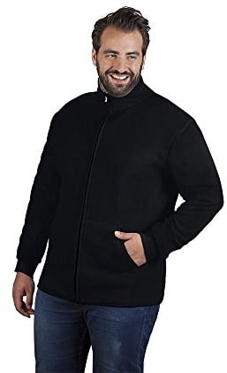 Doppel-Fleece Jacke Plus Size Herren, Schwarz-Hellgrau, 4XL