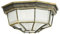 Licht-Erlebnisse Deckenlampe Aluminium Glas in Gold Antik IP44 Eingang Terrasse H:13 cm E27 blendarm Rustikal Maritim Außendeckenleuchte Garten MILANO