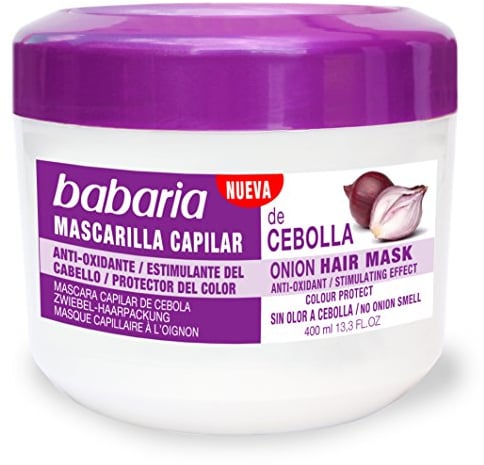 Babaria - Mascarilla Pelo De Cebolla | Mascarilla Hidratante Cabello 400ml | Mascarilla Reparadora Cabello De Hombre Y Mujer | Mascarilla Nutritiva Pelo | Mascarilla Capilar