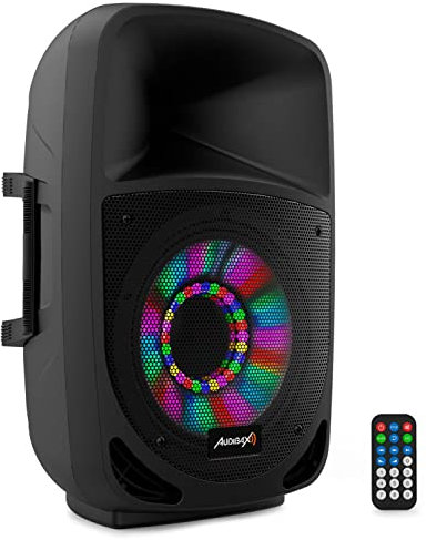 Audibax Vegas 10 - Altavoz Profesional Bluetooth de 10 - Potencia de 200W - Altavoz Amplificado - Conexión USB/SD - Mando a Distacia Incluidp - Altavoz con Bluetooth - Motor de 1 - Iluminación LED