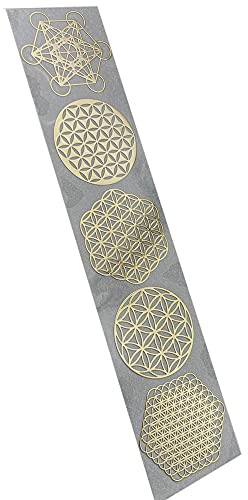 MetalArtern Blume des Lebens Gold und Chrom Silber Kleine Metall Aufkleber für Handy DIY (Gold)