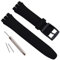 étanche en Caoutchouc de Silicone Bracelet de Montre Watch Band pour Swatch 19 mm Noir