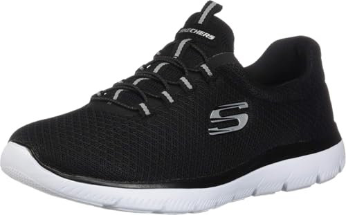 Skechers Womens Summits Top Player Sneaker, Black Pink, 8 UK