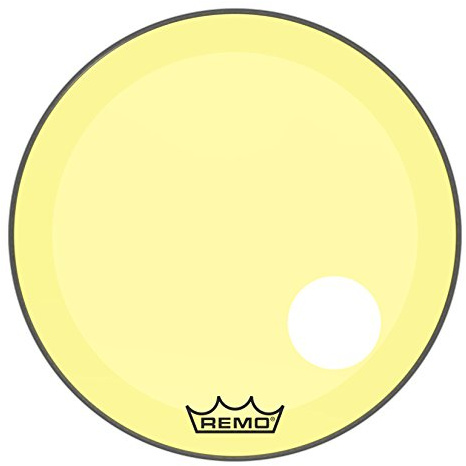 Remo Schlagzeugfell Colortone Powerstroke 3 Clear Gelb – Vorgestanztes 5 Loch – 24″ – P3-1324-CT-YEOH