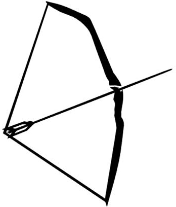 Bogensport Aufkleber Bogenschießen Auto Aufkleber in 10cm, 15cm, 20cm oder 25cm Größe (40/5) (schwarz Glanz, 20cm)