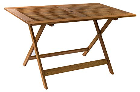 AVANTI TRENDSTORE Malvi - Tavolo pieghevole per giardino/balcone, in legno massiccio. Dimensioni LAP 135x72,5x75 cm