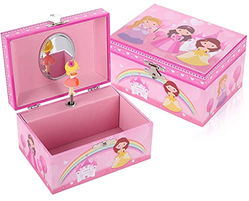 TAOPU Dolce Portagioie Musicale con Custodia Girevole per Gioielleria Principessa Carillon per Ragazze