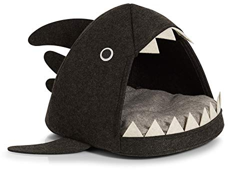 HTI living Katzen Körbchen Hai Katzenbett Katzenhöhle Anthrazit