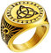 FaithHeart Goldener Skandinavischer Fingerring mit Keltischer Knot Symbol Punk Retro Ring Wikinger Style Trinity Fingerring mit Rune für Weihnachten Geburtstag