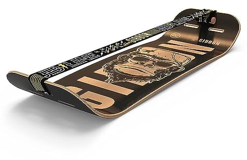 Gibbon GIBOARD Set Ceasar - Freestyle & Workout Balance Board | 106cm Länge | JibLine-Slackline | Lock & Roll-System | Kork-Pads | In- & Outdoor | FSC-zertifiziertes Holz | GIBBON APP für Übungen