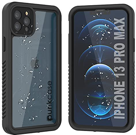 Punkcase for iPhone 13 Pro Max Waterproof Case [Extreme Series] [Slim Fit] [IP68 Certified] [Shockproof] [Snowproof] Armor Cover W/Built in Screen Protector for iPhone 13 Pro Max (6.7)(2021)(Black)