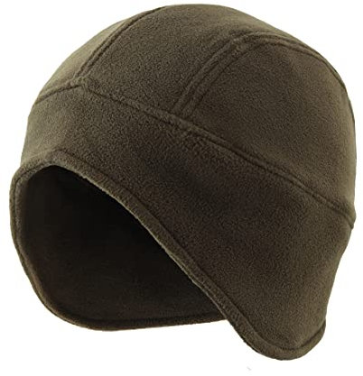 LLmoway Cappuccio del Cranio con i lembi dell'orecchio, Cappelli Caldi Caldi del Beanie del Pile di Inverno Antivento, Verde Militare, M
