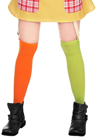 Maskworld Pippi Langstrumpf Kniestrümpfe für Damen grün/orange (XL-XXL)