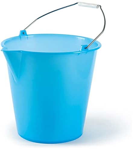 MAQA 1 pz Secchio con manico in plastica 15 lt, Secchi pulizie con becco BLU, secchio graduato