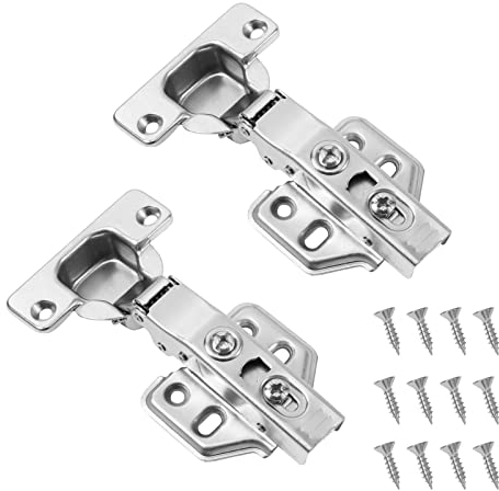 Vinabo 2 placas de reparación de bisagras, placa de instalación con 24 tornillos de 9 x 9 cm, kit de reparación de acero inoxidable para muebles de madera, cocina, armario, puertas