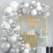 FEPITO 108 Stück ballon girlande Weiß Silber Girlande Arch Kit 5 10 12 18 Zoll Pastell Weiß Silber Konfetti Luftballons für Geburtstag Hochzeit Brautduschen Babyparty Party Dekorationen