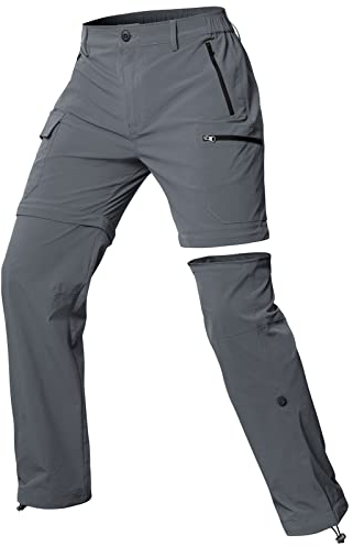 Cycorld Damen-Wanderhose-Zip-Off-Trekkinghose, Atmungsaktiv Wanderhose Damen Schnell Stretch Trekkinghose Abnehmbar Zip Off Outdoorhose Sommer Hiking Pants Funktionshose (Hellgrau, M)