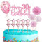 16Pcs Happy 30th Birthday Cake Toppers - Pink, Glitter Personalised Cupcake Toppers Kit for Men & Women