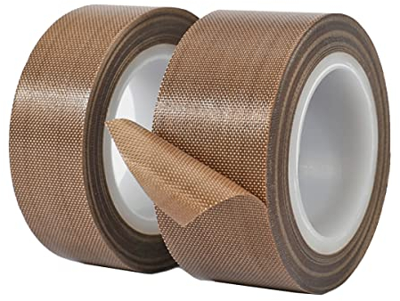 Qrity 2 Stück Teflonband, Hochtemperatur Klebeband, 20mm*10m, Dicke 0,18mm, Hitzebeständig bis 300℃, für Vakuumiergerät, Handversiegelung, Impulsversiegelung