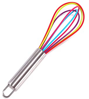 SYFUNLV Bunte Silikon-Schneebesen, Rostfreier Griff, 21cm/30cm, Milch- & Schneebesen-Mixer, Kochen, Backen, Schlagen, Aufschäumen, Rühren und Mixen